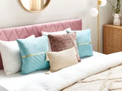 Conjunto De 2 Almofadas Decorativas Em Veludo Azul Claro 45 X 45 Cm Coneflower