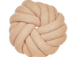 Conjunto De 2 Almofadas Decorativas Com No Em Tecido Boucle Creme 31 X 31 Cm Akola