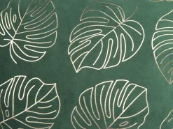 Conjunto De 2 Almofadas Decorativas Veludo Verde E Dourado 45 X 45 Cm Monstera