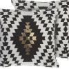 Conjunto De 2 Almofadas Decorativas 45 X 45 Cm Preto Branco E Dourado Coleus