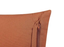 Conjunto De 2 Almofadas Decorativas Padrao Geometrico Em Algodao Laranja 35 X 55 Cm Orlaya