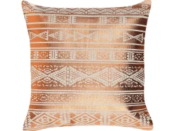 Conjunto De 2 Almofadas De Algodao Com Padrao Geometrico 50 X 50 Cm Cobre Oujda