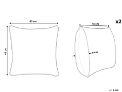 Conjunto De 2 Almofadas Decorativas 45 X 45 Cm Em Cinzento Wisteria