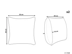 Conjunto De 2 Almofadas Decorativas Bordadas Em Algodao Multicolor 50 X 50 Cm Vellore