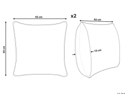 Conjunto De 2 Almofadas Decorativas Em Juta Multicolor 45 X 45 Cm Urpad