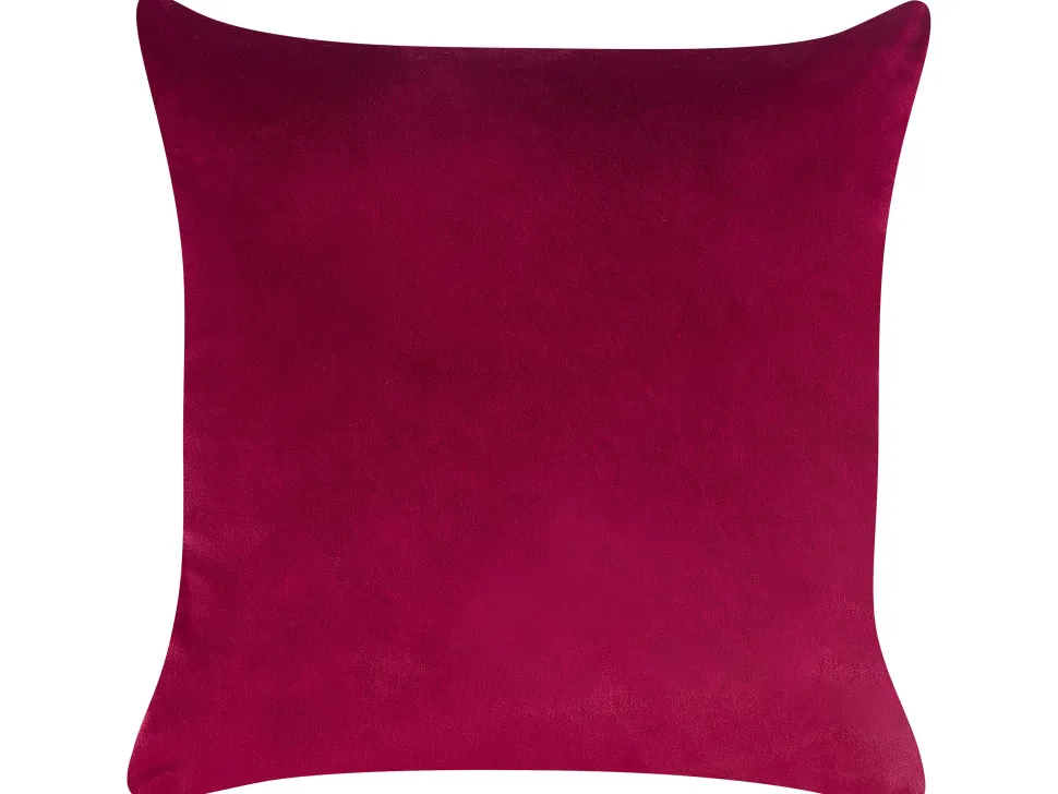 Conjunto De 2 Almofadas Decorativas Borgonha 45 X 45 Cm Goldenrod