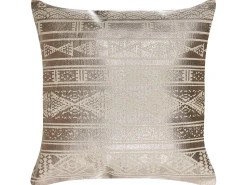 Conjunto De 2 Almofadas De Algodao Com Padrao Geometrico 50 X 50 Cm Rosa Dourado Oujda