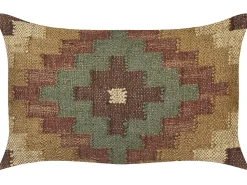 Conjunto De 2 Almofadas Decorativas Em Juta Multicolor 30 X 50 Cm Maguri
