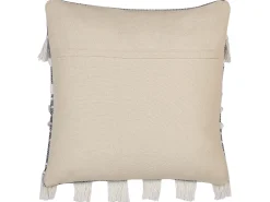 Conjunto De 2 Almofadas Decorativas Em Algodao Branco E Cinzento 45 X 45 Cm Brahea
