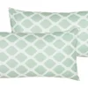 Conjunto De 2 Almofadas De Jardim Em Tecido Verde Menta E Branco 40 X 70 Kalamos