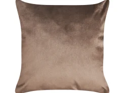 Conjunto De 2 Almofadas Decorativas Em Veludo Castanho E Dourado 45 X 45 Cm Poppy