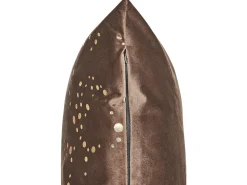 Conjunto De 2 Almofadas Decorativas Em Veludo Castanho E Dourado 45 X 45 Cm Poppy