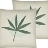Conjunto De 2 Almofadas Decorativas Bordadas Verdes 45 X 45 Cm Davallia