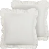 Conjunto De 2 Almofadas Decorativas Branco Creme 45 X 45 Cm Pieris