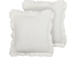 Conjunto De 2 Almofadas Decorativas Branco Creme 45 X 45 Cm Pieris