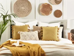 Conjunto De 2 Almofadas Decorativas Amarelas 45 X 45 Cm Lynchis