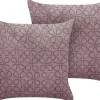 Conjunto De 2 Almofadas Decorativas Padrao Geometrico Em Veludo Rosa 45 X 45 Cm Larkspur