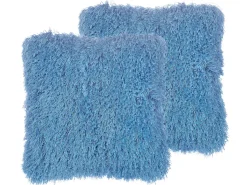 Conjunto De 2 Almofadas Decorativas Azuis 45 X 45 Cm Cide