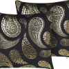 Conjunto De 2 Almofadas Decorativas Preto E Dourado 45 X 45 Cm Ursinia