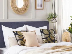 Conjunto De 2 Almofadas Decorativas Preto E Dourado 45 X 45 Cm Ursinia