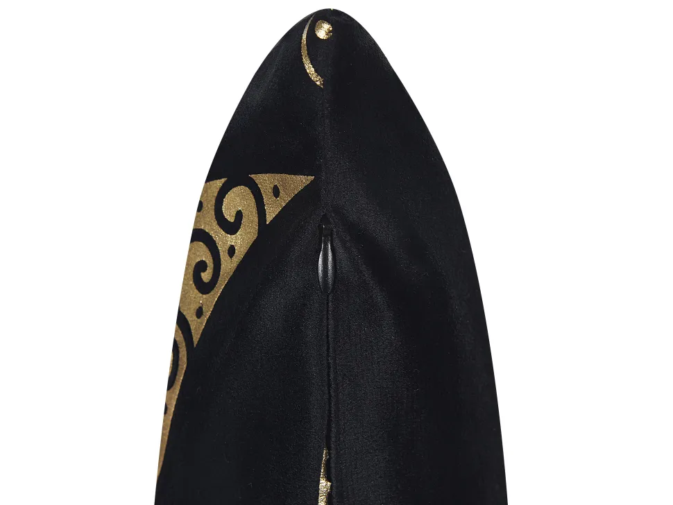 Conjunto De 2 Almofadas Decorativas Preto E Dourado 45 X 45 Cm Ursinia