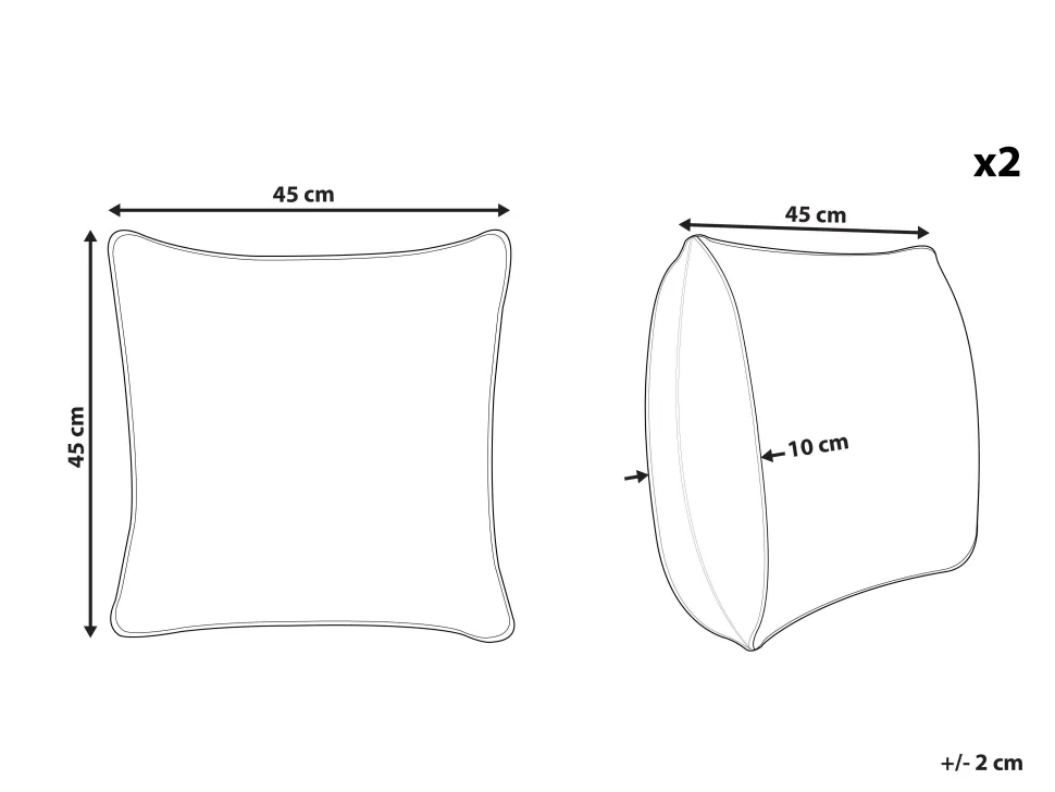 Conjunto De 2 Almofadas Decorativas Preto E Dourado 45 X 45 Cm Ursinia