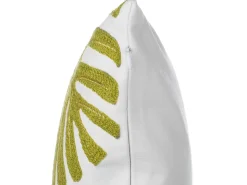 Conjunto De 2 Almofadas Decorativas De Algodao 45 X 45 Cm Padrao Folhas Verdes Zenobia