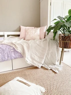 Conjunto De 2 Almofadas Decorativas Entrelacada 45 X 45 Cm Rosa Tithonia