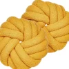 Conjunto De 2 Almofadas Decorativas Com No Em Tecido Boucle Amarelo 31 X 31 Cm Akola