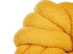 Conjunto De 2 Almofadas Decorativas Com No Em Tecido Boucle Amarelo 31 X 31 Cm Akola