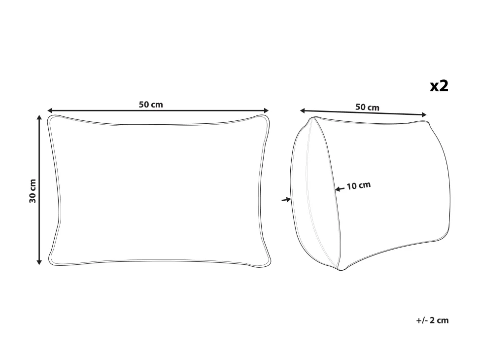 Conjunto De 2 Almofadas Decorativas Algodao Cinzento Escuro Com Relevo 30 X 50 Cm Veloor