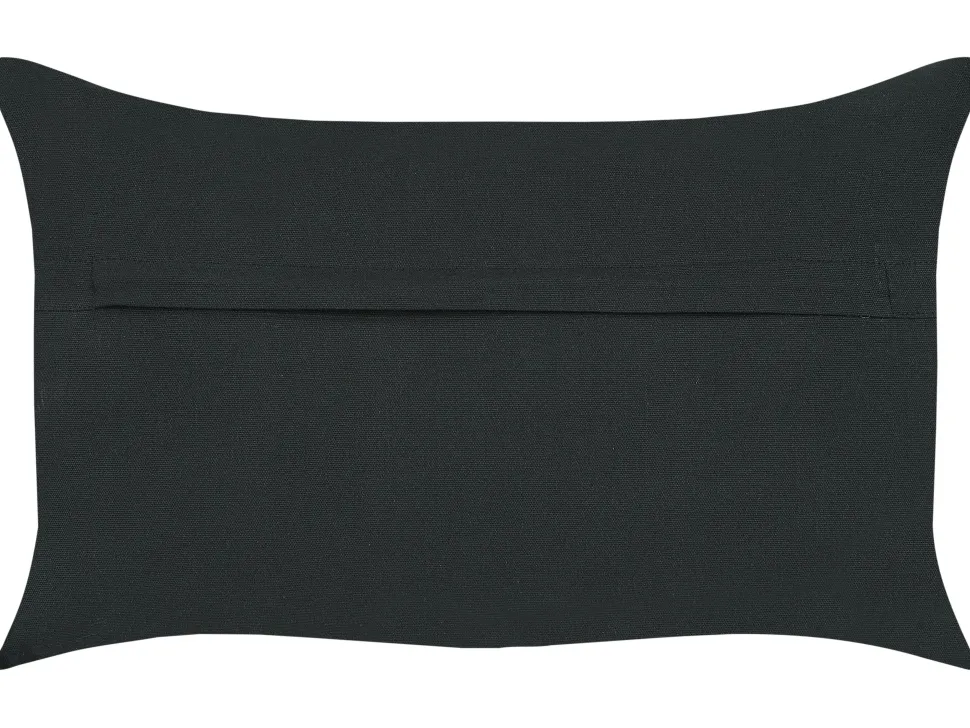 Conjunto De 2 Almofadas Decorativas Algodao Cinzento Escuro Com Relevo 30 X 50 Cm Veloor