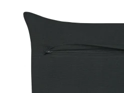 Conjunto De 2 Almofadas Decorativas Algodao Cinzento Escuro Com Relevo 30 X 50 Cm Veloor