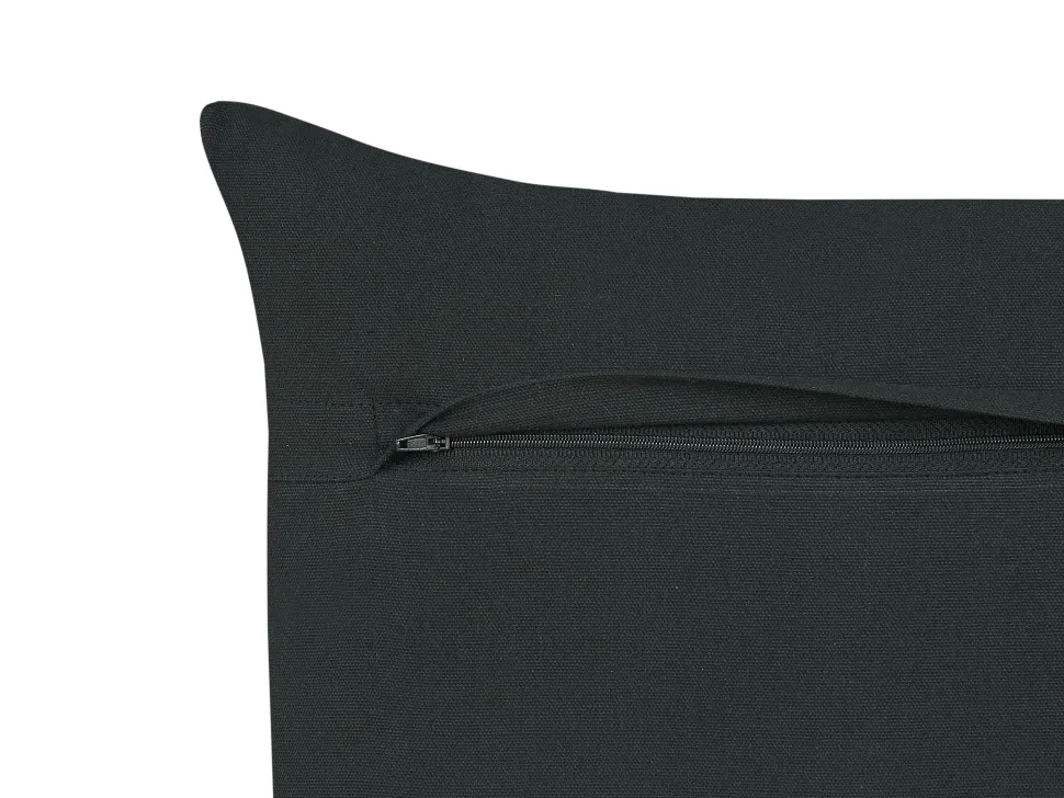 Conjunto De 2 Almofadas Decorativas Algodao Cinzento Escuro Com Relevo 30 X 50 Cm Veloor