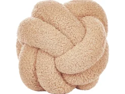 Conjunto De 2 Almofadas Decorativas Com No Em Tecido Boucle Creme 19 X 19 Cm Malni