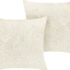 Conjunto De 2 Almofadas Decorativas Creme Claro 45 X 45 Cm Pilea