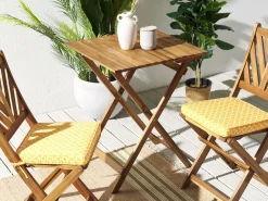Conjunto De 2 Almofadas De Assento Amarelas Com Padrao Geometrico Terni