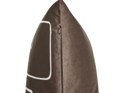 Conjunto De 2 Almofadas Decorativas Veludo Castanho E Branco 45 X 45 Cm Philodendron