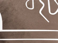 Conjunto De 2 Almofadas Decorativas Veludo Castanho E Branco 45 X 45 Cm Philodendron