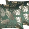 Conjunto De 2 Almofadas Decorativas Veludo Verde E Dourado 45 X 45 Cm Sunflower