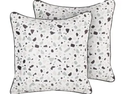 Conjunto De 2 Almofadas Decorativas De Veludo Multicolorido 45 X 45 Cm Lavander