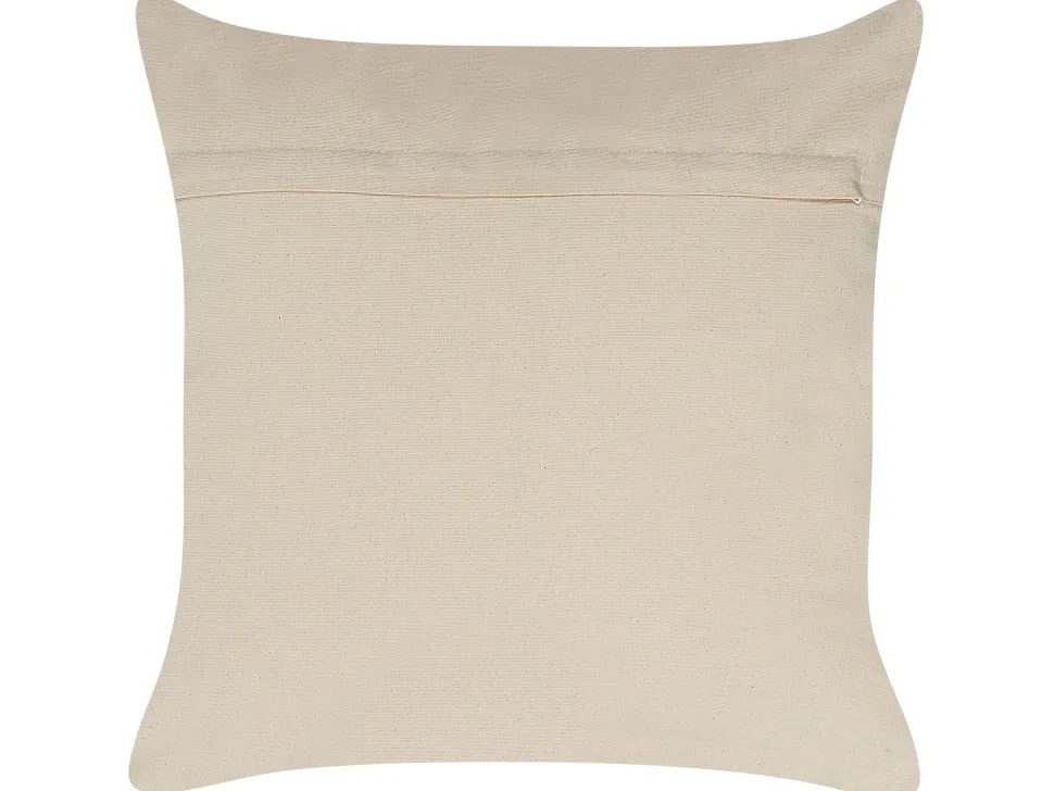 Conjunto De 2 Almofadas De Algodao Com Padrao Geometrico 50 X 50 Cm Azul E Creme Safi