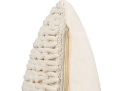 Conjunto De 2 Almofadas Decorativas Em Trancado Creme 45 X 45 Cm Oxalis