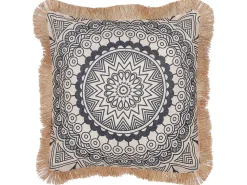 Conjunto De 2 Almofadas Decorativas Cremes E Pretas 45 X 45 Cm Agrimony