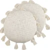 Conjunto De 2 Almofadas Decorativas Creme 45 Cm Madia