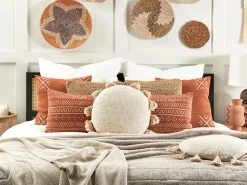 Conjunto De 2 Almofadas Decorativas Creme 45 Cm Madia