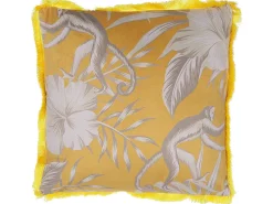 Conjunto De 2 Almofadas Decorativas Amarelas Com Motivo Animal 45 X 45 Cm Manju