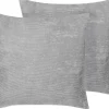 Conjunto De 2 Almofadas Decorativas Em Veludo 45 X 45 Cm Cinzento Nolana