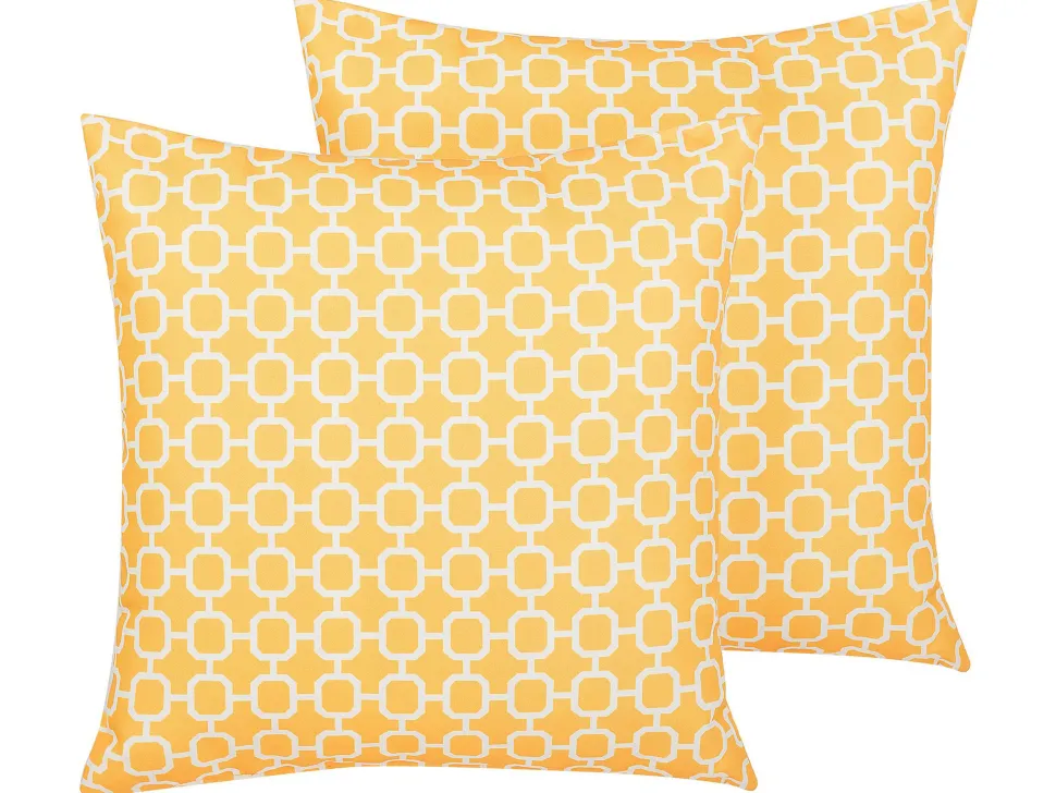 Conjunto De 2 Almofadas De Exterior 40 X 40 Cm Amarelas Astakos
