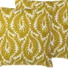 Conjunto De 2 Almofadas Decorativas Bordadas Algodao Amarelo 45 X 45 Primula